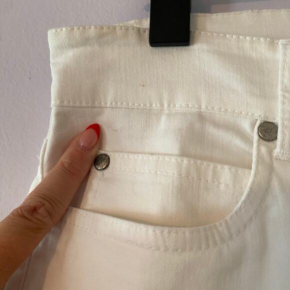 Eileen Fisher White Jeans Pants Mid Rise Skinny Tapered Straight Women's size 8 - Picture 13 of 13